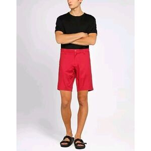 ARMANI EXCHANGE Men's 9" Short Solid Stretch Twill Bemuda Orange Size 32